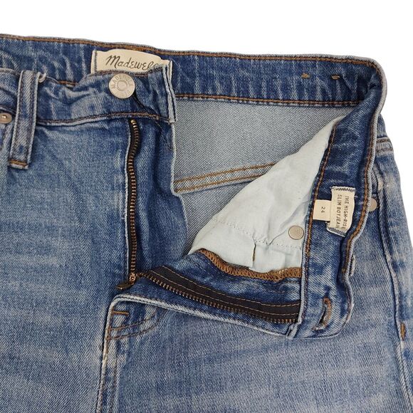 Madewell The High-Rise Slim Boyjean Womens 24 Blue Distressed Premium Denim - Picture 5 of 12
